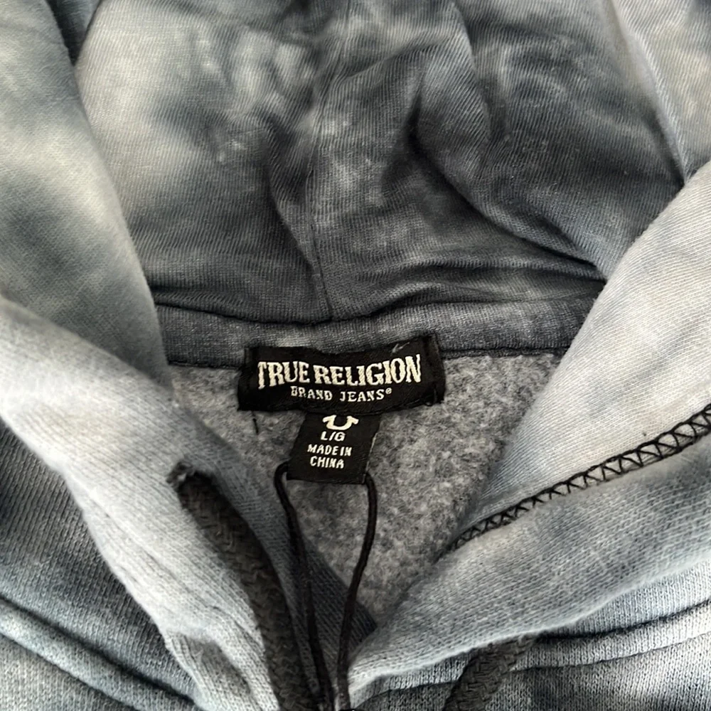 True Religion Logo Horseshoe Pullover Sweatshirt Tie Dye Size L NWT